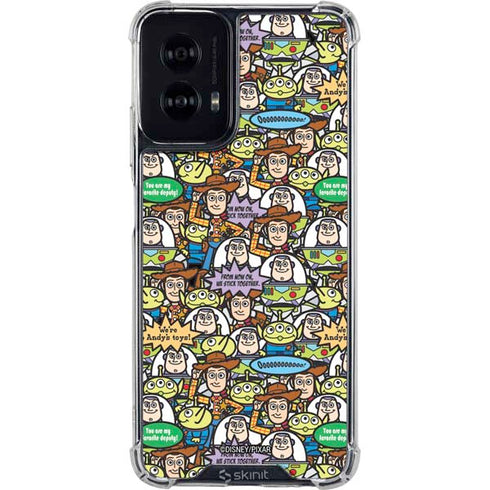 Disney Toy Story Characters Collage Pattern Moto G Power 5G (2024) Clear Case