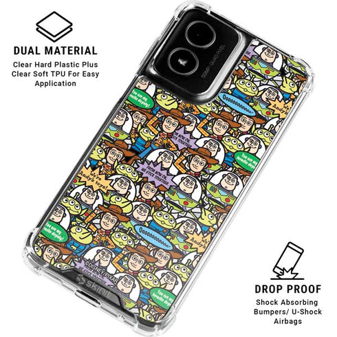 Disney Toy Story Characters Collage Pattern Moto G Power 5G (2024) Clear Case