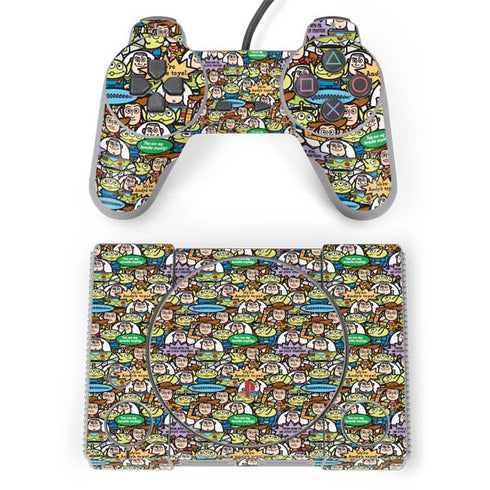 Disney Toy Story Characters Collage Pattern PlayStation Classic Bundle Skin
