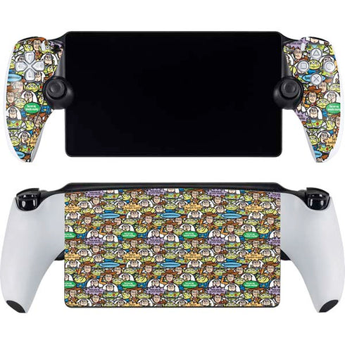 Disney Toy Story Characters Collage Pattern PlayStation Portal Remote Player Skin
