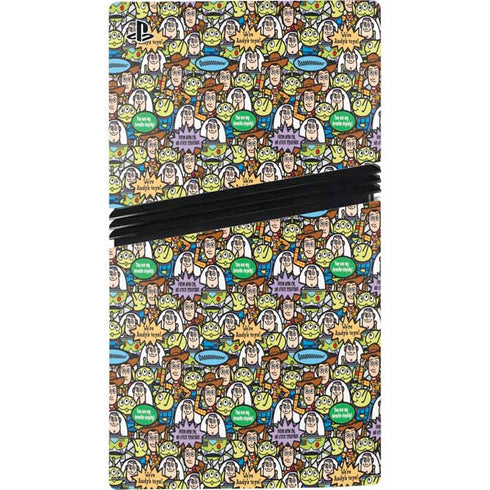 Disney Toy Story Characters Collage Pattern PS5 Pro Console Skin