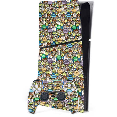 Disney Toy Story Characters Collage Pattern PlayStation PS5 Skins