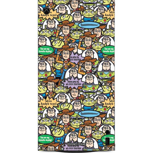 Disney Toy Story Characters Collage Pattern XBox Series X Digital Edition Console Skin