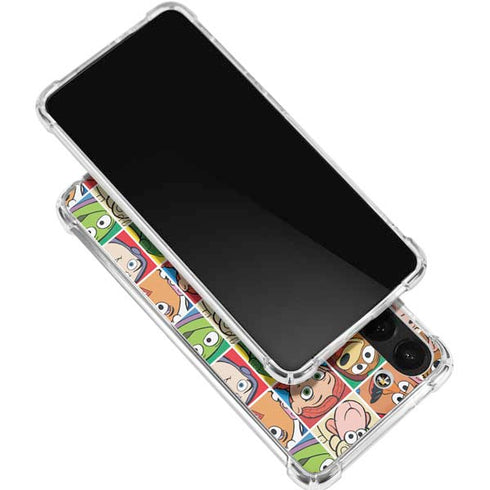 Disney Toy Story Characters Collage faces Galaxy S24 FE Clear Case