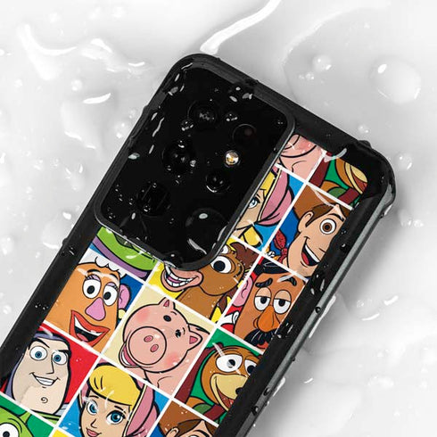 Disney Toy Story Characters Collage faces Galaxy S24 Ultra Waterproof Case