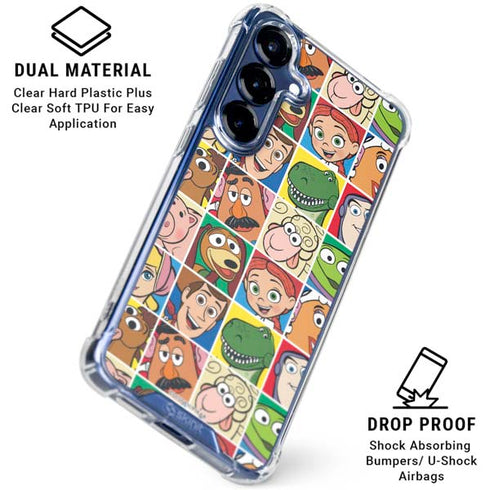 Disney Toy Story Characters Collage faces Galaxy S25 Clear Case