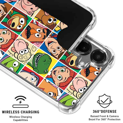 Disney Toy Story Characters Collage faces Galaxy S26 Clear Case