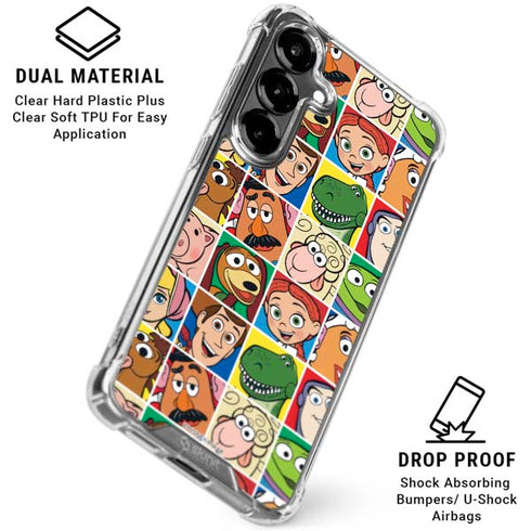 Disney Toy Story Characters Collage faces Galaxy S26 Clear Case
