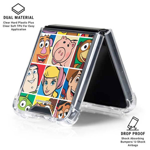 Disney Toy Story Characters Collage faces Galaxy Z Flip6 Clear Case