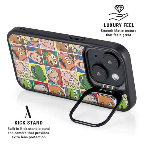 Disney Toy Story Characters Collage faces iPhone 15 Kickstand Case