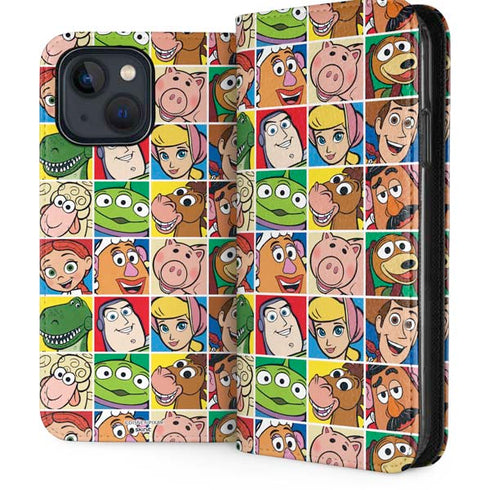 Disney Toy Story Characters Collage faces iPhone 15 Plus Folio Case