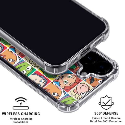 Disney Toy Story Characters Collage faces iPhone 16 Clear Case