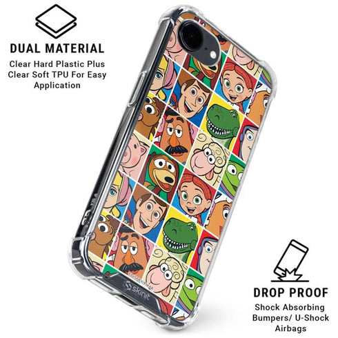 Disney Toy Story Characters Collage faces iPhone 16e Clear Case
