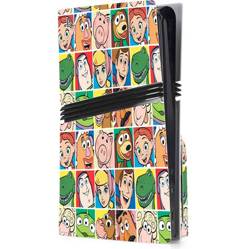 Disney Toy Story Characters Collage faces PS5 Pro Disk Console Skin