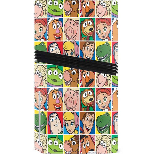Disney Toy Story Characters Collage faces PS5 Pro Disk Console Skin