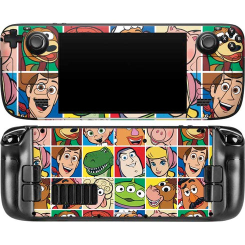 Disney Toy Story Characters Collage faces Steam Deck Handheld Gaming Computer OLED Skin