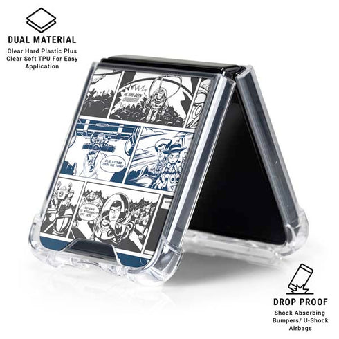 Disney Toy Story Comic Strip Galaxy Z Flip6 Clear Case