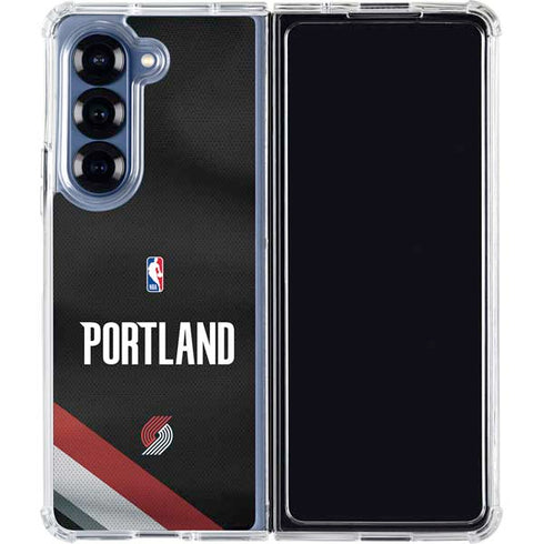 NBA Portland Trail Blazers Jersey Galaxy Z Fold7 Clear Case