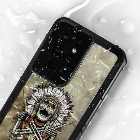 Liquid Blue Tribal Beats Galaxy S24 Ultra Waterproof Case