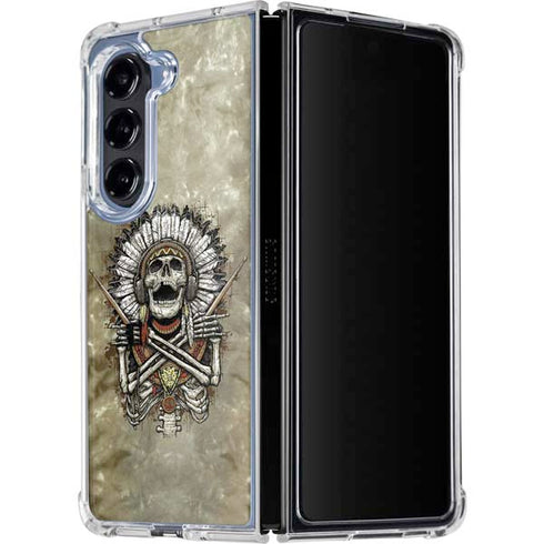 Liquid Blue Tribal Beats Galaxy Z Fold5 5G Clear Case