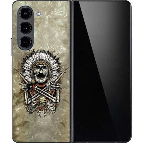 Liquid Blue Tribal Beats Galaxy Z Fold5 5G Skin