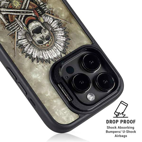 Liquid Blue Tribal Beats iPhone 14 Pro Kickstand Case