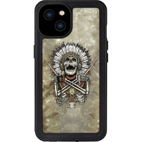 Liquid Blue Tribal Beats iPhone 15 Plus Waterproof Case