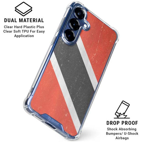 Trinidad and Tobagao Flag Distressed Galaxy S25 Plus Clear Case