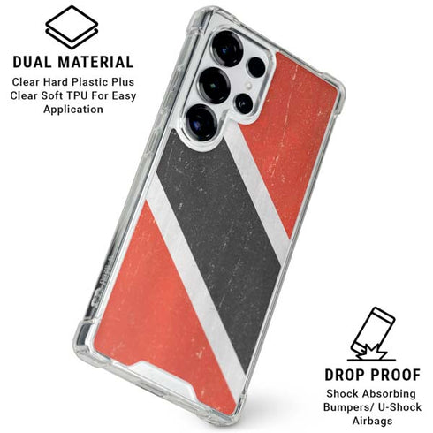 Trinidad and Tobagao Flag Distressed Galaxy S25 Ultra Clear Case