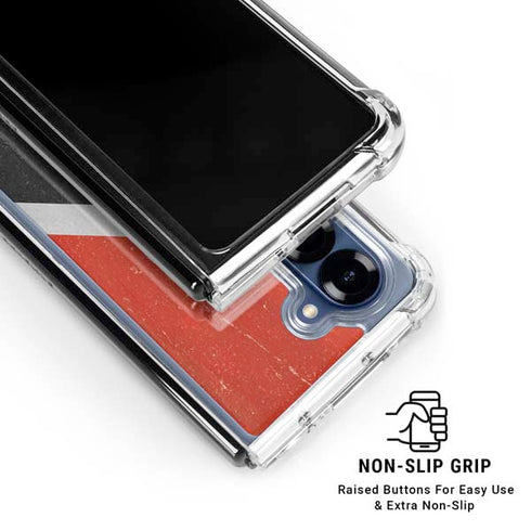 Trinidad and Tobagao Flag Distressed Galaxy Z Fold6 Clear Case