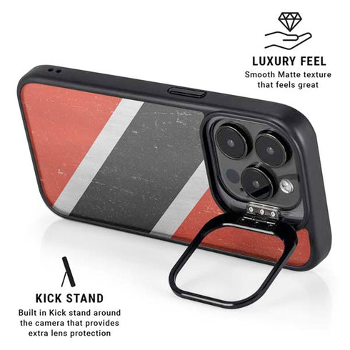 Trinidad and Tobagao Flag Distressed iPhone 15 Pro Kickstand Case