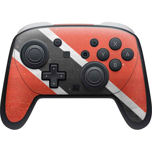 Trinidad and Tobagao Flag Distressed Nintendo Switch 2 (2025) Pro Controller Skin
