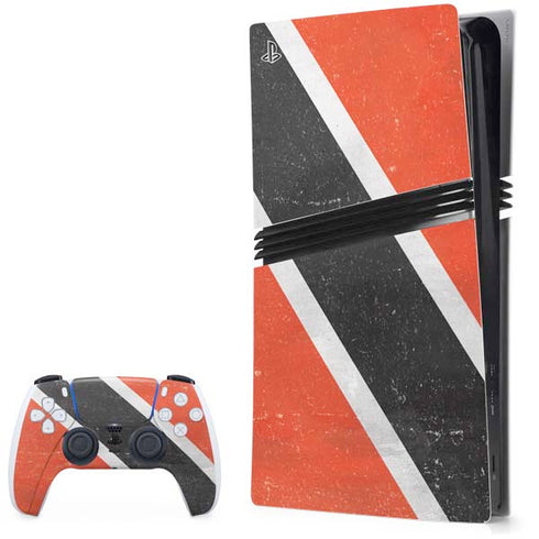 Trinidad and Tobagao Flag Distressed PS5 Pro Bundle Skin