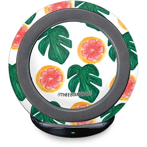 Bouffants and Broken Hearts Tropical Leaves and Citrus Fast Charge Wireless Charging Stand Skin