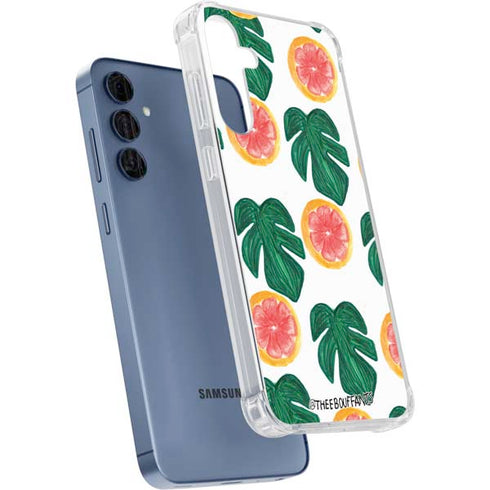 Bouffants and Broken Hearts Tropical Leaves and Citrus Galaxy A35 5G Clear Case