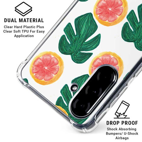 Bouffants and Broken Hearts Tropical Leaves and Citrus Galaxy A36 5G Clear Case