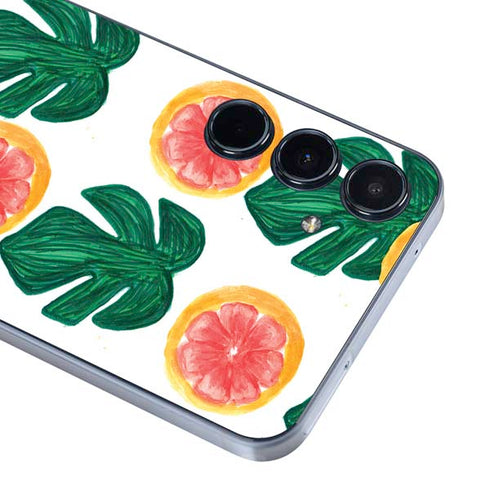 Bouffants and Broken Hearts Tropical Leaves and Citrus Galaxy A36 5G Skin