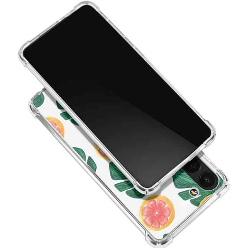 Bouffants and Broken Hearts Tropical Leaves and Citrus Galaxy S24 FE Clear Case