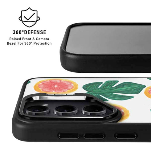 Bouffants and Broken Hearts Tropical Leaves and Citrus Galaxy S24 FE Kickstand Case