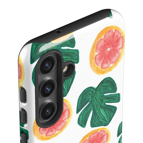 Bouffants and Broken Hearts Tropical Leaves and Citrus Galaxy S25 Plus Impact Case