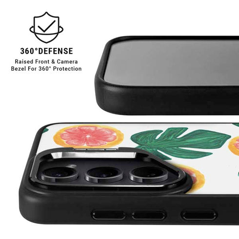 Bouffants and Broken Hearts Tropical Leaves and Citrus Galaxy S25 Plus Kickstand Case