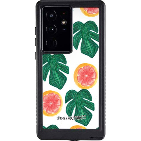 Bouffants and Broken Hearts Tropical Leaves and Citrus Galaxy S24 Ultra Waterproof Case