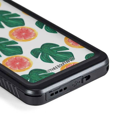 Bouffants and Broken Hearts Tropical Leaves and Citrus Galaxy S24 Waterproof Case