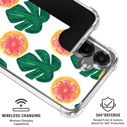Bouffants and Broken Hearts Tropical Leaves and Citrus Galaxy S26 Clear Case