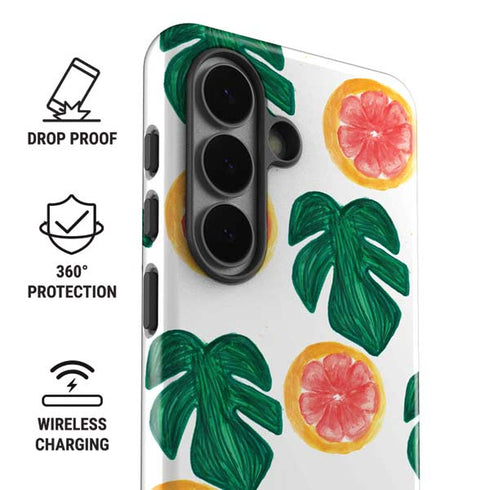 Bouffants and Broken Hearts Tropical Leaves and Citrus Galaxy S26 Impact Case