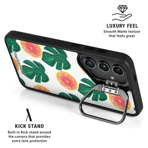 Bouffants and Broken Hearts Tropical Leaves and Citrus Galaxy S26 Kickstand Case