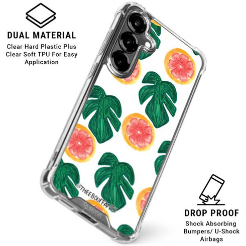 Bouffants and Broken Hearts Tropical Leaves and Citrus Galaxy S26 Plus Clear Case
