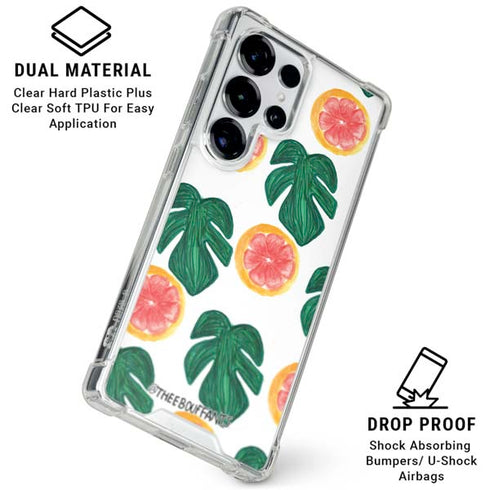 Bouffants and Broken Hearts Tropical Leaves and Citrus Galaxy S26 Ultra Clear Case