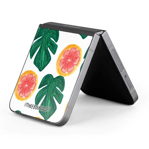 Bouffants and Broken Hearts Tropical Leaves and Citrus Galaxy Z Flip6 Skin