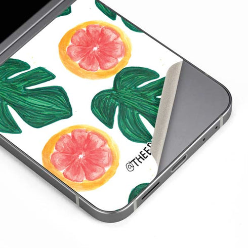 Bouffants and Broken Hearts Tropical Leaves and Citrus Galaxy Z Flip6 Skin